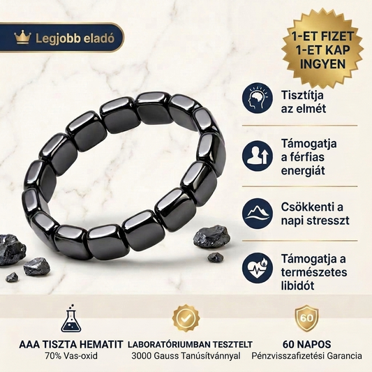 HARMIA® – Mágneses Hematit Karkötő